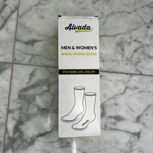 NWT Unisex M/L Black & Gray Merino Wool Winter Socks